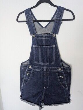 Only Jeans Shortalls Blue Shorts Jean Denim Bib Overall Size 27" S/M EUC